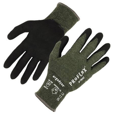 PROFLEX BY ERGODYNE ANSI A4 Nitrile Coated CR Gloves, Green, Size XL 7042